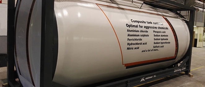 PE 100 lined FRP ISO container