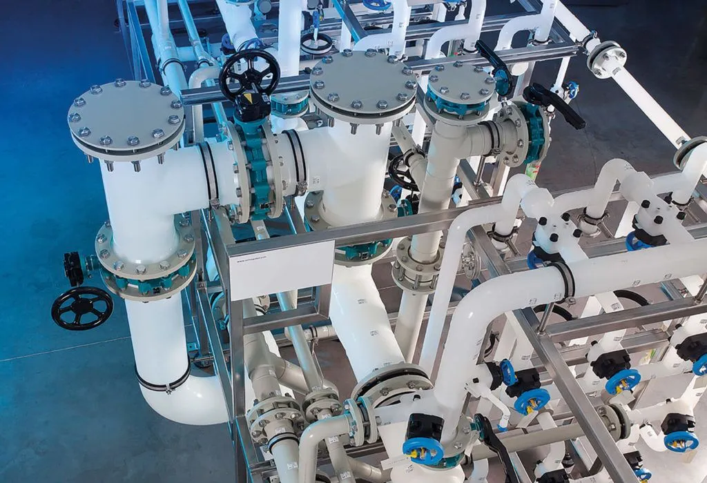 AGRU fluoropolymer piping systems offer excellent chemical resistance.
