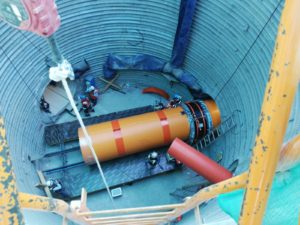 HDPE pipe case study showing installation constraints